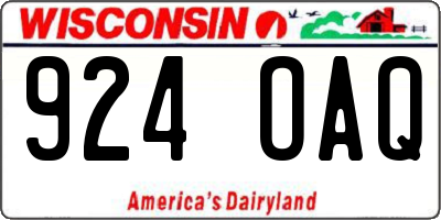 WI license plate 924OAQ