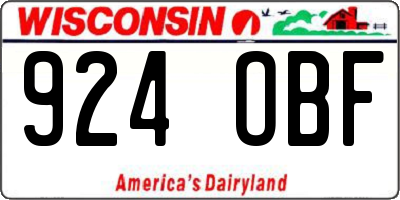 WI license plate 924OBF