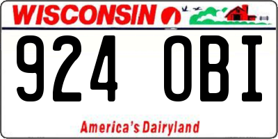 WI license plate 924OBI