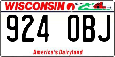 WI license plate 924OBJ