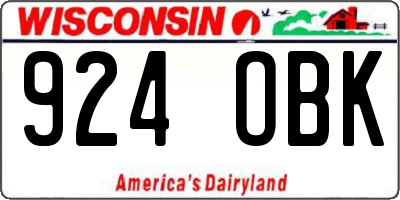 WI license plate 924OBK
