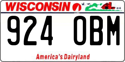 WI license plate 924OBM