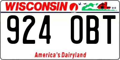 WI license plate 924OBT