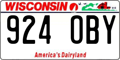 WI license plate 924OBY