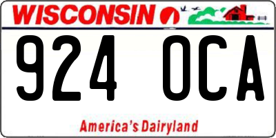 WI license plate 924OCA