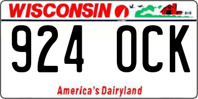 WI license plate 924OCK