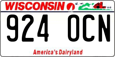 WI license plate 924OCN