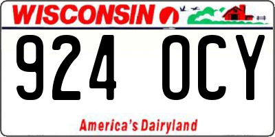 WI license plate 924OCY
