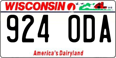 WI license plate 924ODA