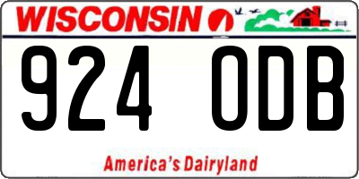 WI license plate 924ODB