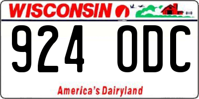 WI license plate 924ODC