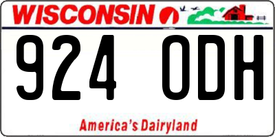 WI license plate 924ODH