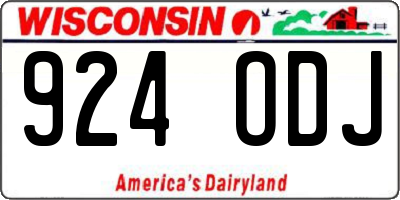 WI license plate 924ODJ