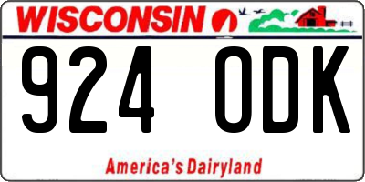 WI license plate 924ODK