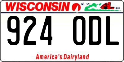 WI license plate 924ODL