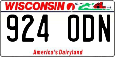 WI license plate 924ODN
