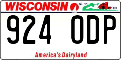 WI license plate 924ODP