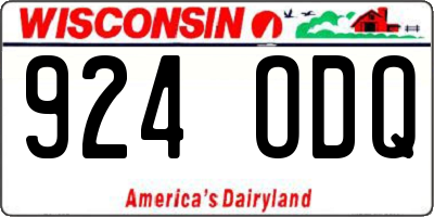 WI license plate 924ODQ