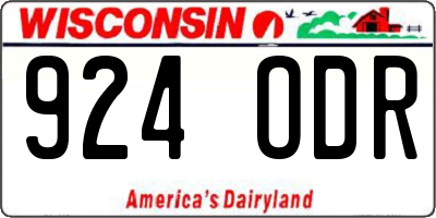 WI license plate 924ODR
