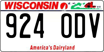 WI license plate 924ODV