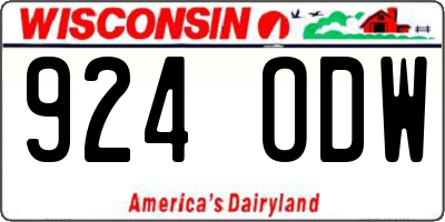 WI license plate 924ODW