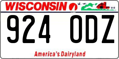 WI license plate 924ODZ