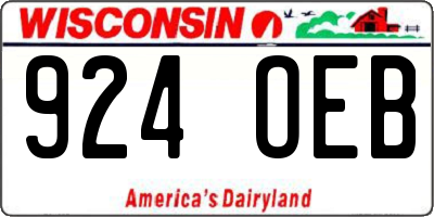 WI license plate 924OEB