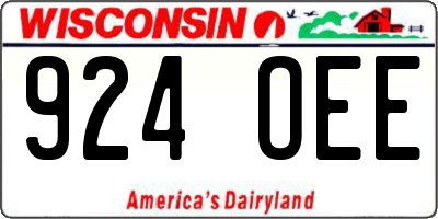 WI license plate 924OEE