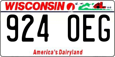 WI license plate 924OEG