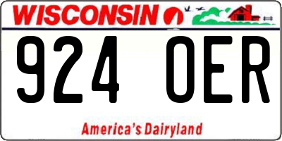 WI license plate 924OER