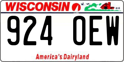 WI license plate 924OEW