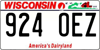 WI license plate 924OEZ