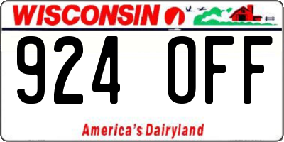 WI license plate 924OFF