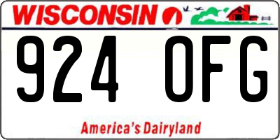 WI license plate 924OFG
