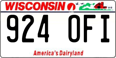 WI license plate 924OFI