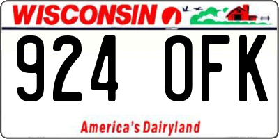 WI license plate 924OFK