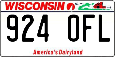 WI license plate 924OFL