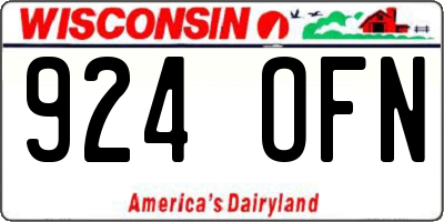 WI license plate 924OFN