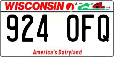 WI license plate 924OFQ