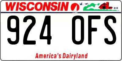 WI license plate 924OFS