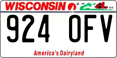 WI license plate 924OFV