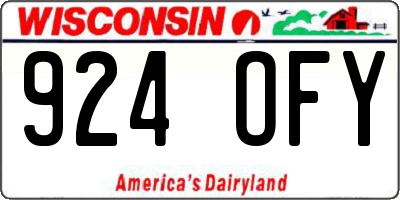 WI license plate 924OFY