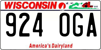 WI license plate 924OGA