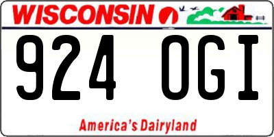 WI license plate 924OGI