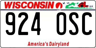 WI license plate 924OSC
