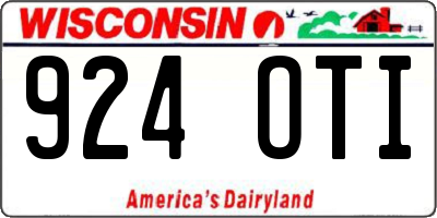 WI license plate 924OTI