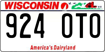 WI license plate 924OTO
