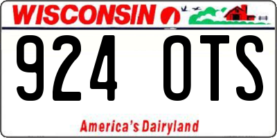WI license plate 924OTS