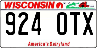 WI license plate 924OTX