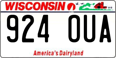 WI license plate 924OUA